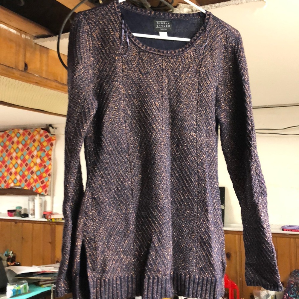 Purple metallic gold sweater